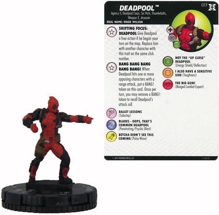 Deadpool 017 Deadpool and X Force Booster Set Marvel Heroclix Deadpool and X Force Singles Deadpool 017 Deadpool and X Force Booster Set Marvel Heroclix Deadpool and X Force Singles