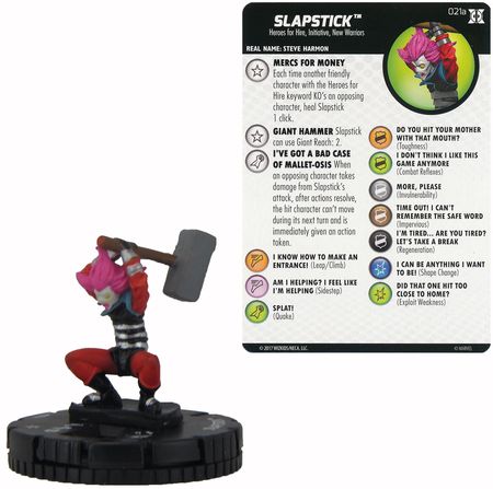 Heroclix Deadpool & X-Force set Slapstick #021a Uncommon figure w/card! 