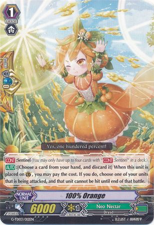 100 Percent Orange G TD03 012EN G TD03 Flower Maiden of Purity Singles 100 Percent Orange G TD03 012EN G TD03 Flower Maiden of Purity Singles