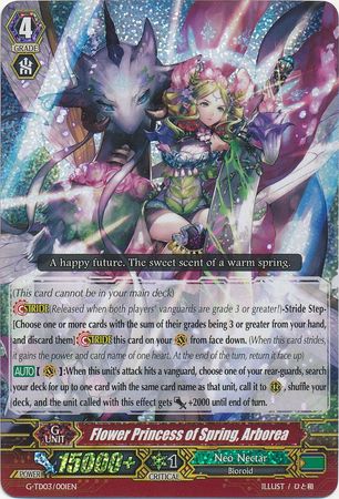 Flower Princess of Spring Arborea G TD03 001EN Triple Rare RRR Flower Princess of Spring Arborea G TD03 001EN Triple Rare RRR