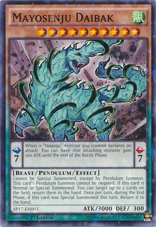 Mayosenju Daibak SP17 EN003 Starfoil Rare 1st Edition Mayosenju Daibak SP17 EN003 Starfoil Rare 1st Edition