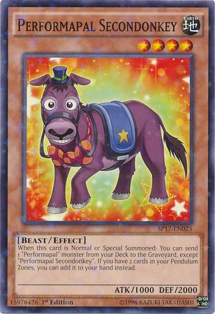 Performapal Secondonkey SP17 EN025 Starfoil Rare 1st Edition Star Pack Battle Royal Singles Performapal Secondonkey SP17 EN025 Starfoil Rare 1st Edition Star Pack Battle Royal Singles