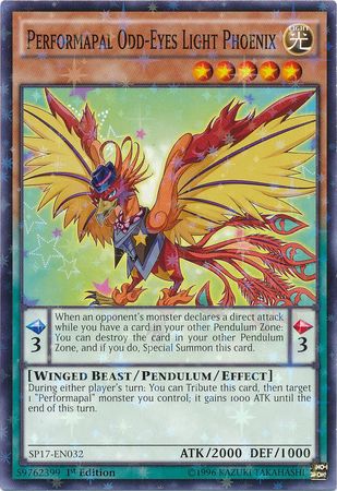 Performapal Odd Eyes Light Phoenix SP17 EN032 Starfoil Rare 1st Edition Star Pack Battle Royal Singles Performapal Odd Eyes Light Phoenix SP17 EN032 Starfoil Rare 1st Edition Star Pack Battle Royal Singles