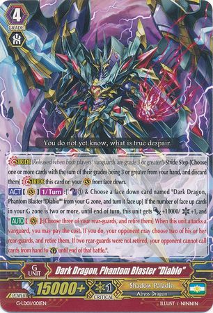 Dark Dragon Phantom Blaster Diablo G LD01 001 Triple Rare RRR Dark Dragon Phantom Blaster Diablo G LD01 001 Triple Rare RRR