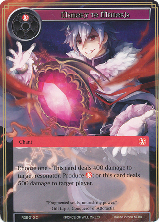 Memory to Memoria RDE 010 Common Memory to Memoria RDE 010 Common