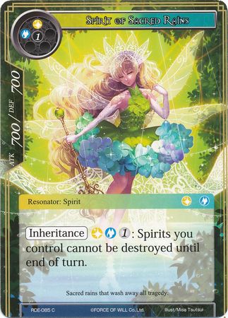 Spirit of Sacred Rains RDE 085 Common Force of Will Return of the Dragon Emperor Singles Spirit of Sacred Rains RDE 085 Common Force of Will Return of the Dragon Emperor Singles