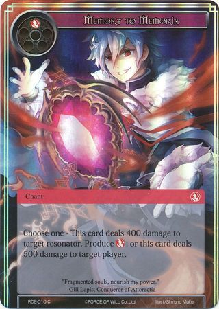 Memory to Memoria RDE 010 Common Foil Memory to Memoria RDE 010 Common Foil