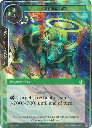 Heavenly Ox RDE 027 Uncommon Foil Force of Will Return of the Dragon Emperor Foil Singles Heavenly Ox RDE 027 Uncommon Foil Force of Will Return of the Dragon Emperor Foil Singles