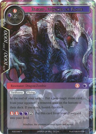 Blazer Prisoner of Flame RDE 046 Rare Foil Force of Will Return of the Dragon Emperor Foil Singles Blazer Prisoner of Flame RDE 046 Rare Foil Force of Will Return of the Dragon Emperor Foil Singles