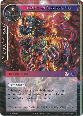 Cryptid of Tenacious Fire RDE 049 Common Foil Force of Will Return of the Dragon Emperor Foil Singles Cryptid of Tenacious Fire RDE 049 Common Foil Force of Will Return of the Dragon Emperor Foil Singles