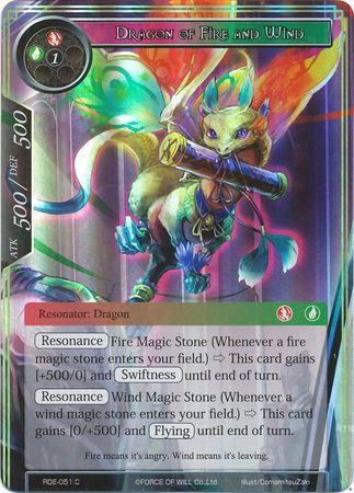 Dragon of Fire and Wind RDE 051 Common Foil Force of Will Return of the Dragon Emperor Foil Singles Dragon of Fire and Wind RDE 051 Common Foil Force of Will Return of the Dragon Emperor Foil Singles