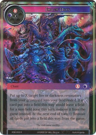 End of Days RDE 053 Rare Foil Force of Will Return of the Dragon Emperor Foil Singles End of Days RDE 053 Rare Foil Force of Will Return of the Dragon Emperor Foil Singles