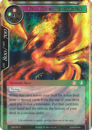 Fiery Bird of Reincarnation RDE 057 Rare Foil Force of Will Return of the Dragon Emperor Foil Singles Fiery Bird of Reincarnation RDE 057 Rare Foil Force of Will Return of the Dragon Emperor Foil Singles