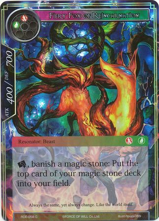 Fiery Fox of Reincarnation RDE 058 Common Foil Force of Will Return of the Dragon Emperor Foil Singles Fiery Fox of Reincarnation RDE 058 Common Foil Force of Will Return of the Dragon Emperor Foil Singles