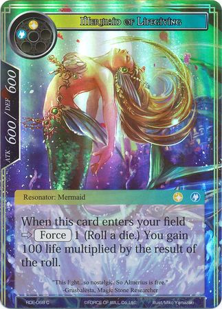 Mermaid of Lifegiving RDE 068 Common Foil Force of Will Return of the Dragon Emperor Foil Singles Mermaid of Lifegiving RDE 068 Common Foil Force of Will Return of the Dragon Emperor Foil Singles