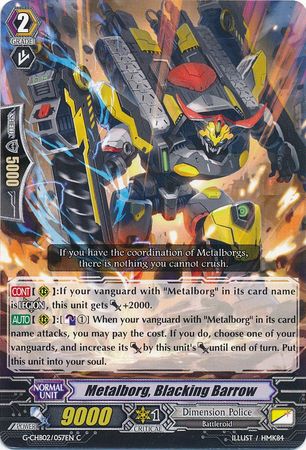 Metalborg Blacking Barrow G CHB02 057EN Common C G Character Booster 2 We Are Trinity Dragon Singles Metalborg Blacking Barrow G CHB02 057EN Common C G Character Booster 2 We Are Trinity Dragon Singles