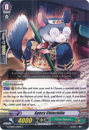Specs Chinchilla G CHB02 071EN Common C G Character Booster 2 We Are Trinity Dragon Singles Specs Chinchilla G CHB02 071EN Common C G Character Booster 2 We Are Trinity Dragon Singles