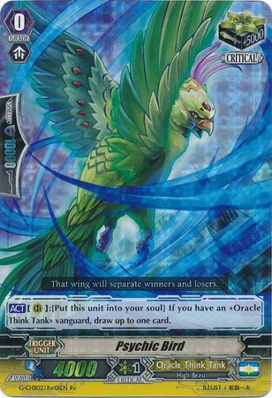 Psychic Bird G CHB02 Re 01EN Triple Rare RRR G Character Booster 2 We Are Trinity Dragon Singles Psychic Bird G CHB02 Re 01EN Triple Rare RRR G Character Booster 2 We Are Trinity Dragon Singles