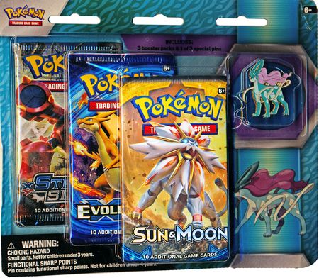 Legendary Beasts Suicune 3 Pack Blister w/ Pin (Pokemon)