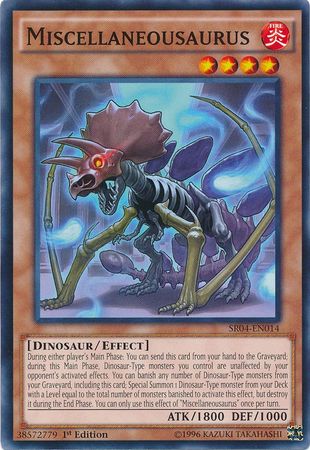 Miscellaneousaurus SR04 EN014 Common 1st Edition Structure Deck Dinosmasher s Fury 1st Edition Singles Miscellaneousaurus SR04 EN014 Common 1st Edition Structure Deck Dinosmasher s Fury 1st Edition Singles