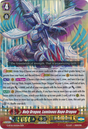 Holy Dragon Luminous Hope Dragon G BT10 003EN Triple Rare RRR Holy Dragon Luminous Hope Dragon G BT10 003EN Triple Rare RRR