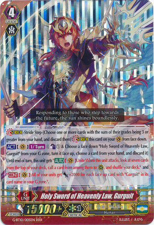Holy Sword of Heavenly Law Gurguit G BT10 005EN Triple Rare RRR Holy Sword of Heavenly Law Gurguit G BT10 005EN Triple Rare RRR