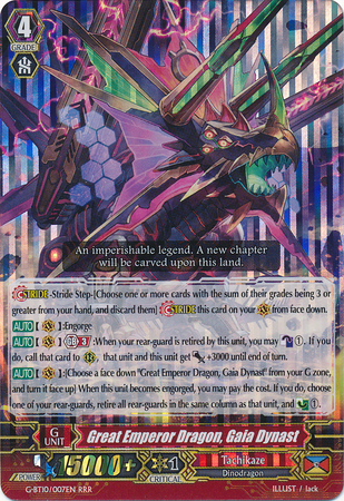 Great Emperor Dragon Gaia Dynast G BT10 007EN Triple Rare RRR Great Emperor Dragon Gaia Dynast G BT10 007EN Triple Rare RRR