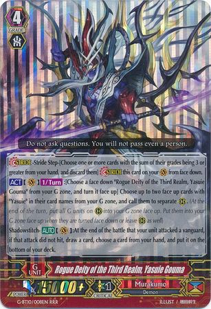 Rogue Deity of the Third Realm Yasuie Gouma G BT10 008EN Triple Rare RRR Rogue Deity of the Third Realm Yasuie Gouma G BT10 008EN Triple Rare RRR