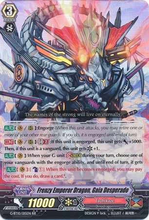 Frenzy Emperor Dragon Gaia Desperado G BT10 015EN Double Rare RR Frenzy Emperor Dragon Gaia Desperado G BT10 015EN Double Rare RR