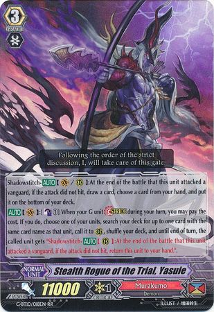 Stealth Rogue of the Trial Yasuie G BT10 018EN Double Rare RR Stealth Rogue of the Trial Yasuie G BT10 018EN Double Rare RR