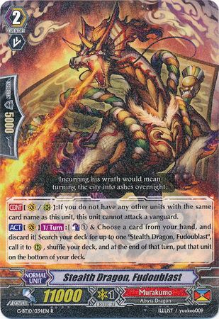 Stealth Dragon Fudoublast G BT10 034EN Rare R Stealth Dragon Fudoublast G BT10 034EN Rare R