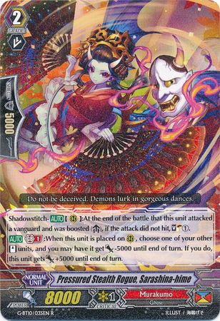 Pressured Stealth Rogue Sarashina hime G BT10 035EN Rare R Pressured Stealth Rogue Sarashina hime G BT10 035EN Rare R