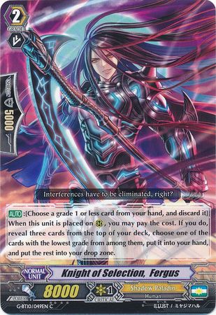 Knight of Selection Fergus G BT10 049EN Common C G Booster Set 10 Raging Clash of the Blade Fangs Singles Knight of Selection Fergus G BT10 049EN Common C G Booster Set 10 Raging Clash of the Blade Fangs Singles