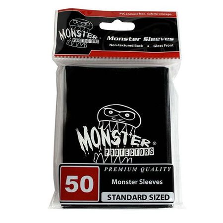 Monster Logo Black 50ct Standard Size Sleeves MSL LGA BLK Sleeves Monster Logo Black 50ct Standard Size Sleeves MSL LGA BLK Sleeves