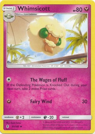Whimsicott 91 145 Uncommon Sun Moon Guardians Rising Singles Whimsicott 91 145 Uncommon Sun Moon Guardians Rising Singles