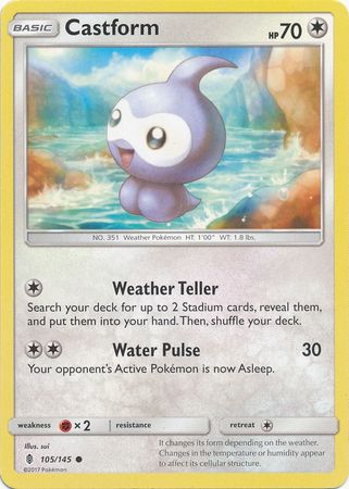 Castform 105 145 Common Sun Moon Guardians Rising Singles Castform 105 145 Common Sun Moon Guardians Rising Singles