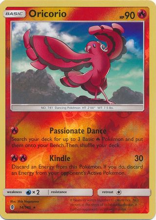 Oricorio 14 145 Rare Reverse Holo Oricorio 14 145 Rare Reverse Holo