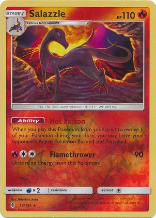 Salazzle 16 145 Rare Reverse Holo Sun Moon Guardians Rising Reverse Holo Singles Salazzle 16 145 Rare Reverse Holo Sun Moon Guardians Rising Reverse Holo Singles