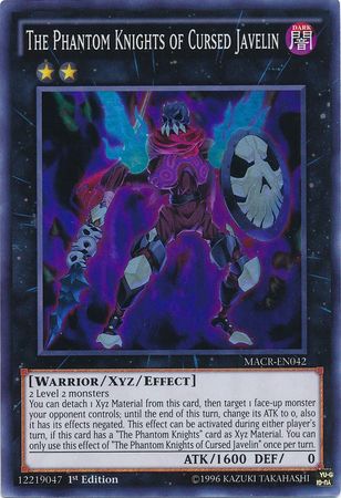 The Phantom Knights of Cursed Javelin MACR EN042 Super Rare 1st Edition Maximum Crisis 1st Edition Singles The Phantom Knights of Cursed Javelin MACR EN042 Super Rare 1st Edition Maximum Crisis 1st Edition Singles