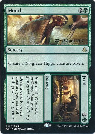 Mouth Feed 214 269 AKH Prerelease Foil Promo Magic The Gathering Promo Cards Mouth Feed 214 269 AKH Prerelease Foil Promo Magic The Gathering Promo Cards