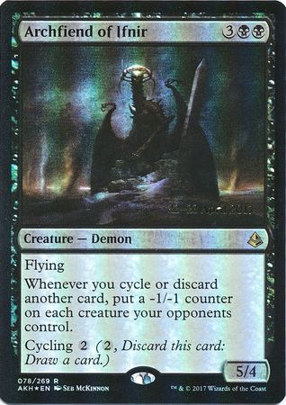 Archfiend of Ifnir 078 269 AKH Prerelease Foil Promo Magic The Gathering Promo Cards Archfiend of Ifnir 078 269 AKH Prerelease Foil Promo Magic The Gathering Promo Cards