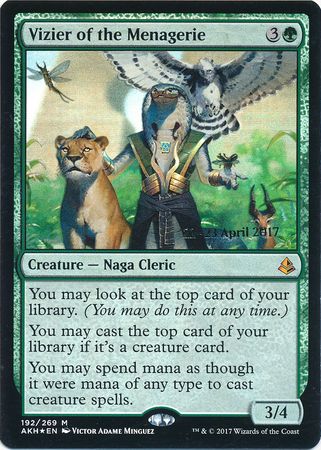 Vizier of the Menagerie 192 269 AKH Prerelease Foil Promo Magic The Gathering Promo Cards Vizier of the Menagerie 192 269 AKH Prerelease Foil Promo Magic The Gathering Promo Cards