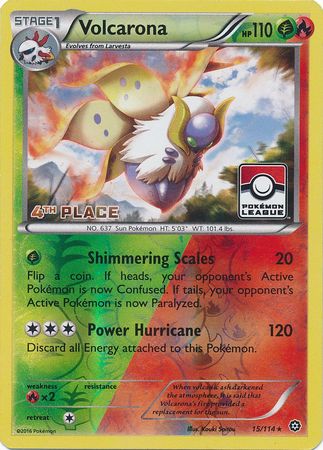 Volcarona 15 114 4th Place League Promo Pokemon Championship League Organized Play Promos Volcarona 15 114 4th Place League Promo Pokemon Championship League Organized Play Promos