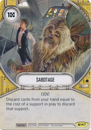 Sabotage 147 Uncommon Star Wars Destiny Spirit of Rebellion Singles Sabotage 147 Uncommon Star Wars Destiny Spirit of Rebellion Singles