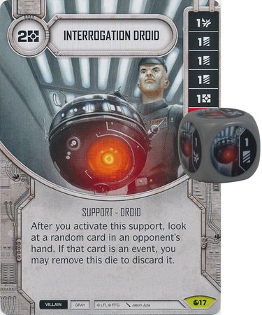 Interrogation Droid 17 Rare Includes Premium Die Interrogation Droid 17 Rare Includes Premium Die