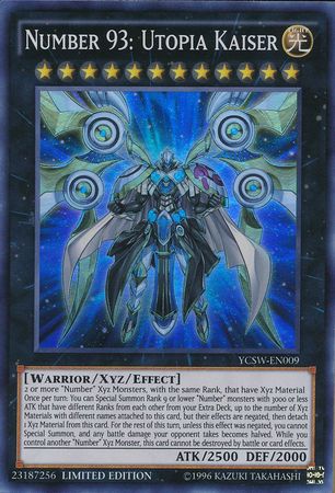 Number 93 Utopia Kaiser YCSW EN009 Super Rare Yu Gi Oh Promo Cards Number 93 Utopia Kaiser YCSW EN009 Super Rare Yu Gi Oh Promo Cards