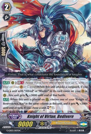 Knight of Virtue Bedivere G LD03 007EN Common C G Legend Deck 3 The Blaster Aichi Sendou Singles Knight of Virtue Bedivere G LD03 007EN Common C G Legend Deck 3 The Blaster Aichi Sendou Singles