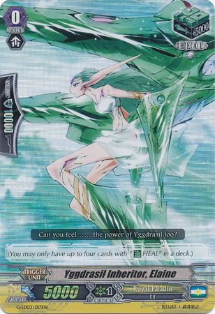 Yggdrasil Inheritor Elaine G LD03 017EN Triple Rare RRR G Legend Deck 3 The Blaster Aichi Sendou Singles Yggdrasil Inheritor Elaine G LD03 017EN Triple Rare RRR G Legend Deck 3 The Blaster Aichi Sendou Singles