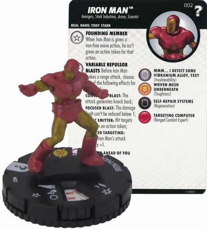 Heroclix Marvel's What If set Iron Man #002 Common figure w/card!