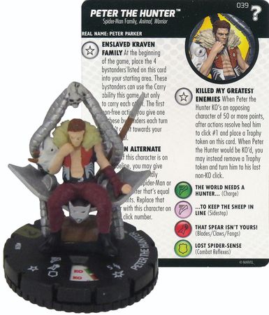 Heroclix 15th Anniversary What If Peter the Hunter #039 Super Rare with Card 